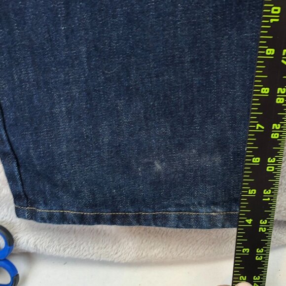 Wrangler Mens Jeans 38x32 Straight Fit Blue Denim Dark Wash 100% Cotton Classic - Picture 5 of 15